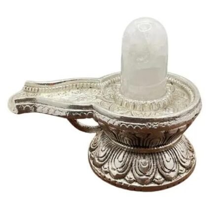 HDH 1095 Sphatik Shiv Linga (Clear Quartz)-Made of Clear Quartz Crystal